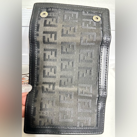 FENDI Authentic Zucca Black Canvas Leather 6 Pics Key Cases Made In Italy . - Picture 4 of 16